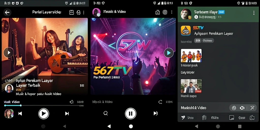 Antarmuka aplikasi 567TV untuk perekaman layar yang mudah digunakan.