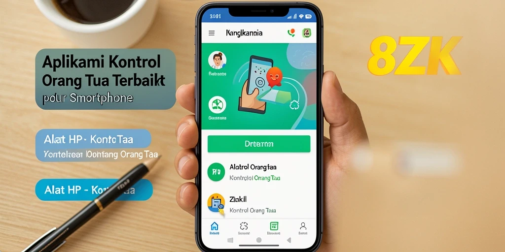 Tampilan antarmuka utama aplikasi Kontrol Orang Tua 8ZK yang intuitif.