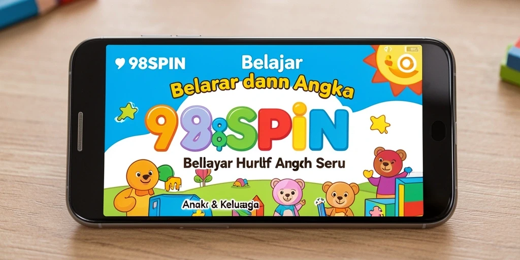 Antarmuka aplikasi 98SPIN yang ceria dan interaktif.