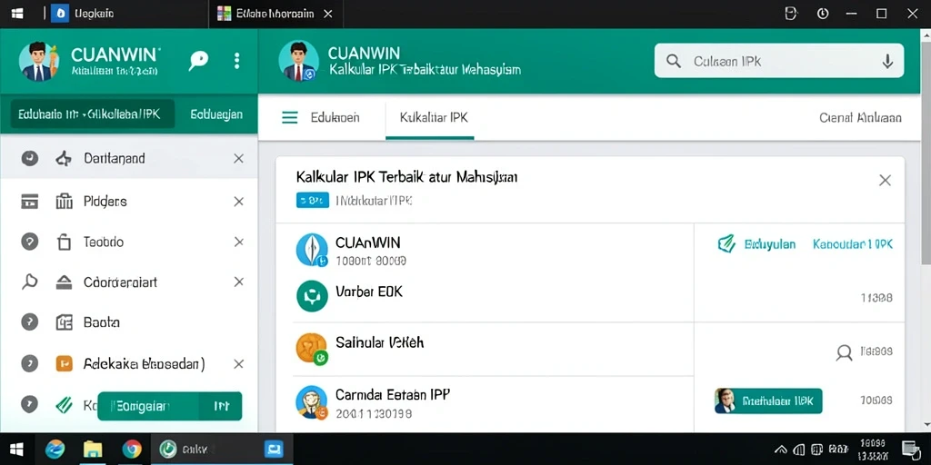 Antarmuka sederhana dan fungsi Kalkulator IPK CUANWIN.