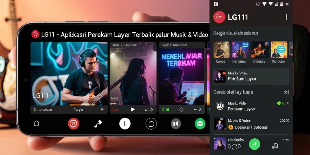 Tampilan antarmuka aplikasi Perekam Layar LG111 yang mudah digunakan.